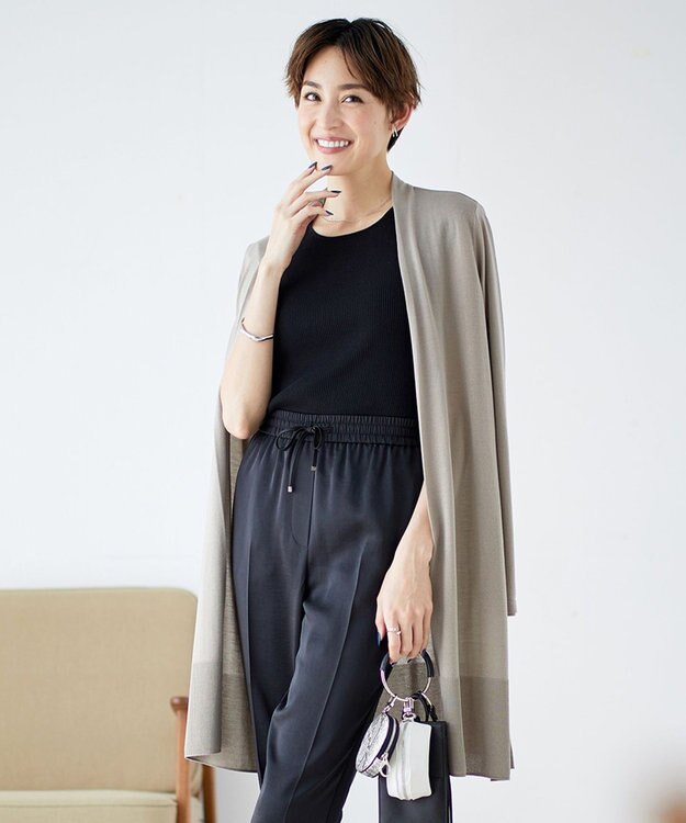 ICB 【洗える・WEB限定カラーあり】 PINION ロングカーディガン ベージュ系