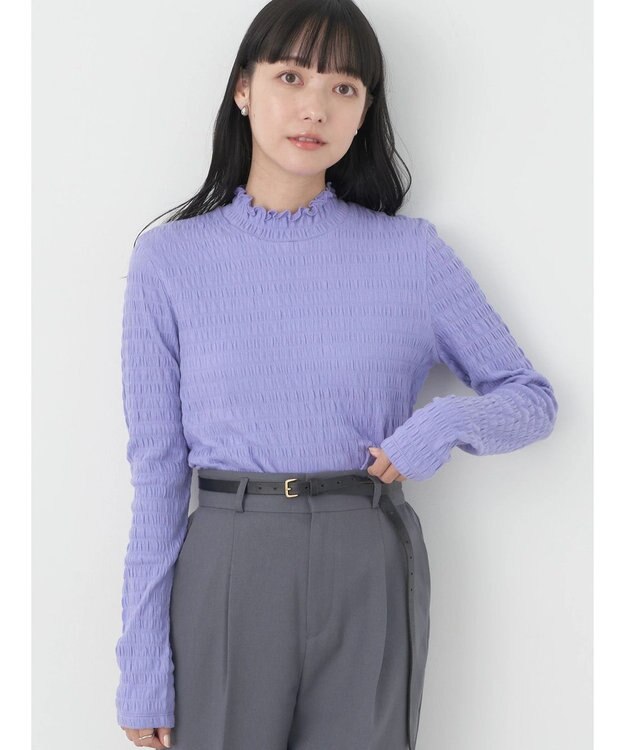 earth music&ecology シャーリングハイネックプルオーバー Lavender