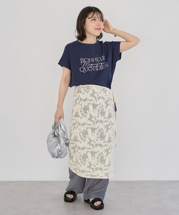 Green Parks レース巻きスカート Black