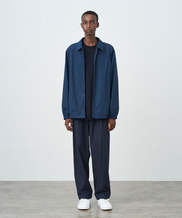 ATON COTTON TYPEWRITER | イージーテーパードパンツ - UNISEX NAVY