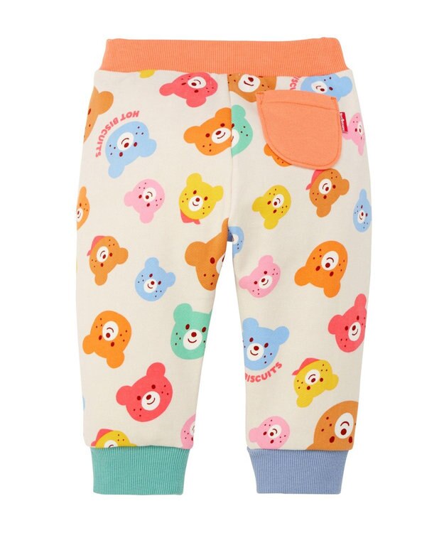 MIKI HOUSE HOT BISCUITS 【80-120cm】カラフルビーンズ 総柄 裏毛パイル素材 パンツ マルチカラー