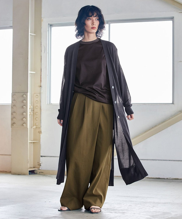 ICB L 【マガジン掲載】Stiffen ロング カーディガン（番号CH62） ダルブルー系