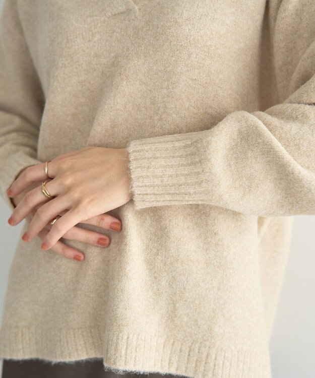 YECCA VECCA 襟付きVネックニット Beige