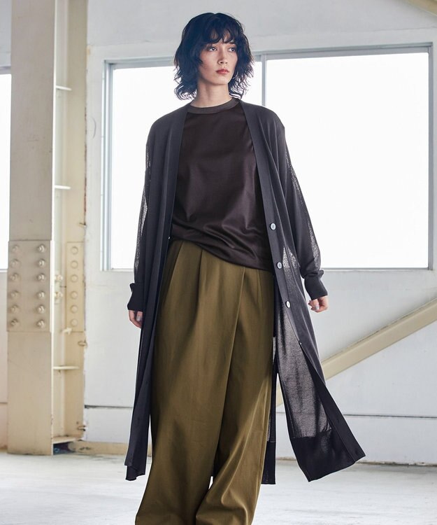 ICB L 【マガジン掲載】Stiffen ロング カーディガン（番号CH62） ダルブルー系