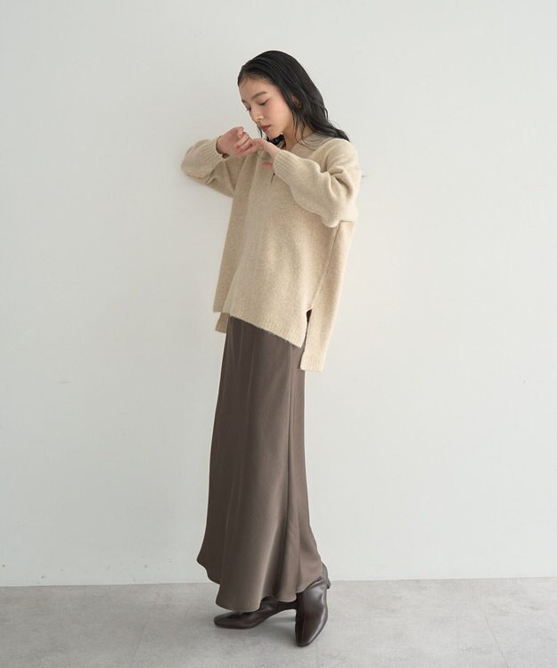 YECCA VECCA 襟付きVネックニット Beige