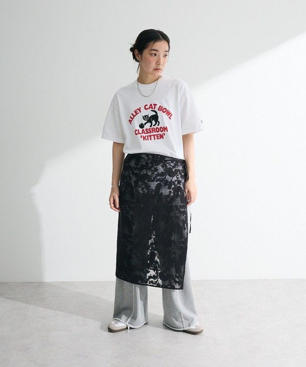 Green Parks レース巻きスカート Black