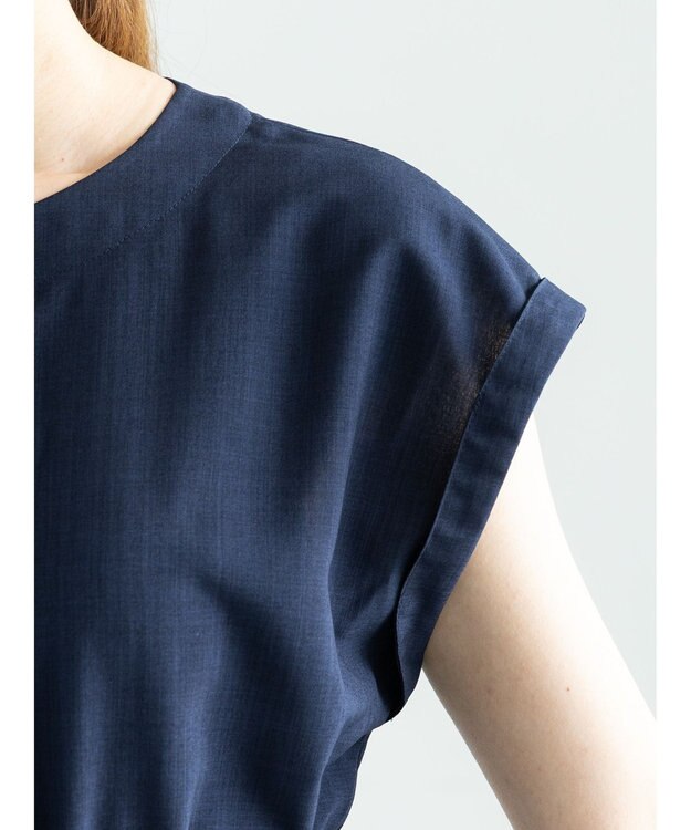 Te chichi リネンライクウエストマークワンピース ネイビー