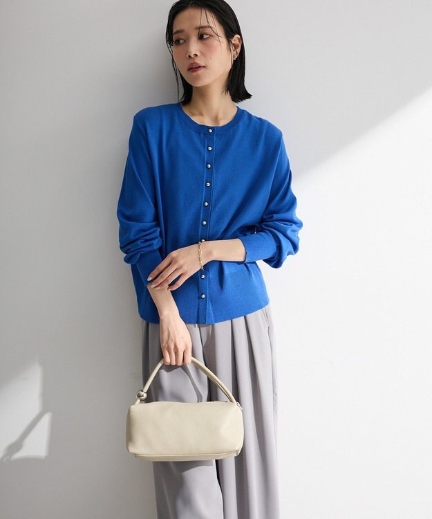 Green Parks 金釦コンパクトニットカーディガン Blue