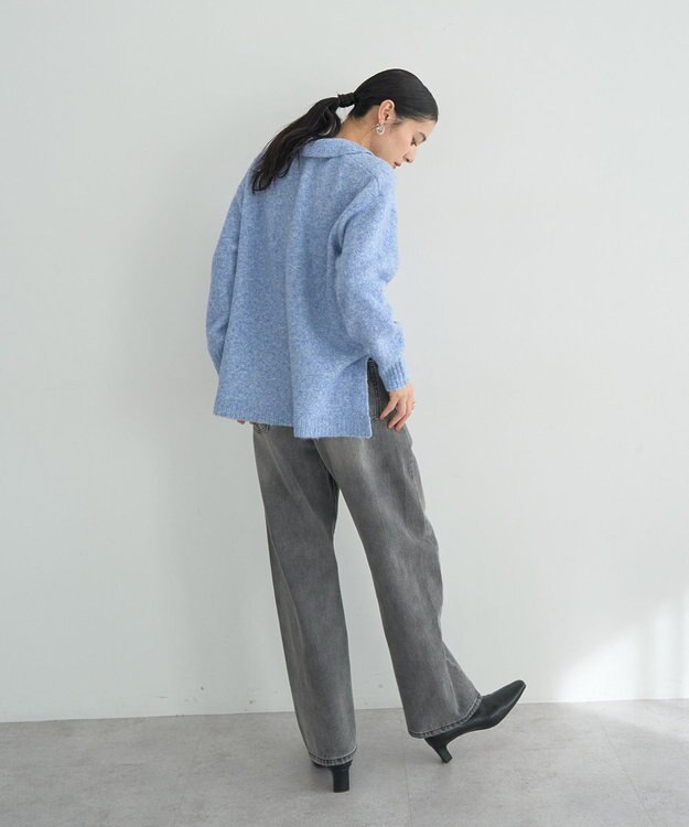 YECCA VECCA 襟付きVネックニット Blue