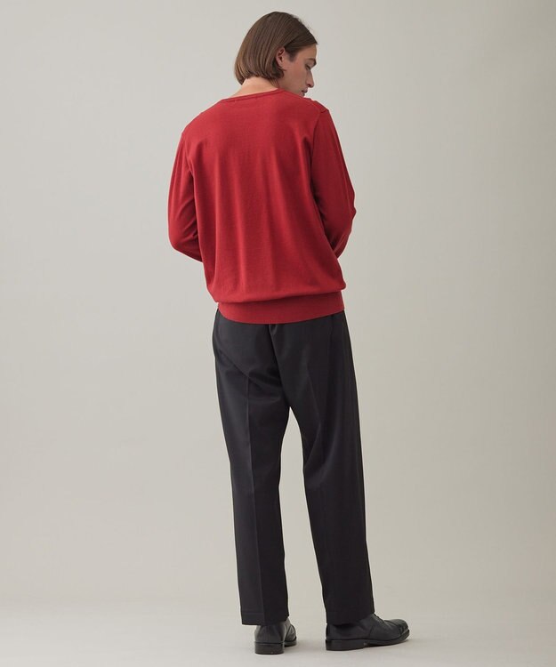 UNFILO MENS 【男女兼用】ライトウォームクルーネックニット レッド