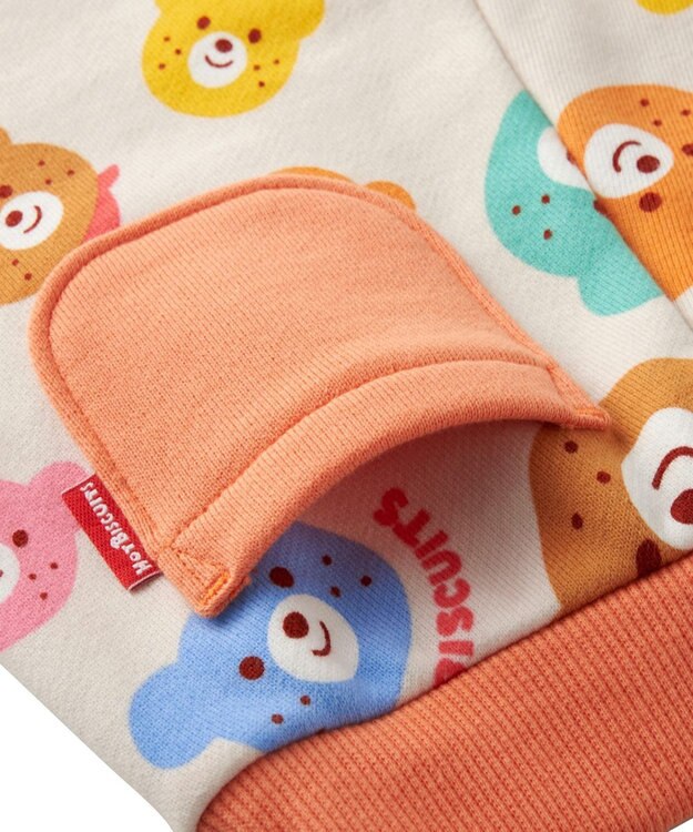 MIKI HOUSE HOT BISCUITS 【80-120cm】カラフルビーンズ 総柄 裏毛パイル素材 パンツ マルチカラー