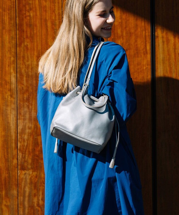 UNBILLION perche 抗菌レザー3wayドロストショルダーバッグ シルバー