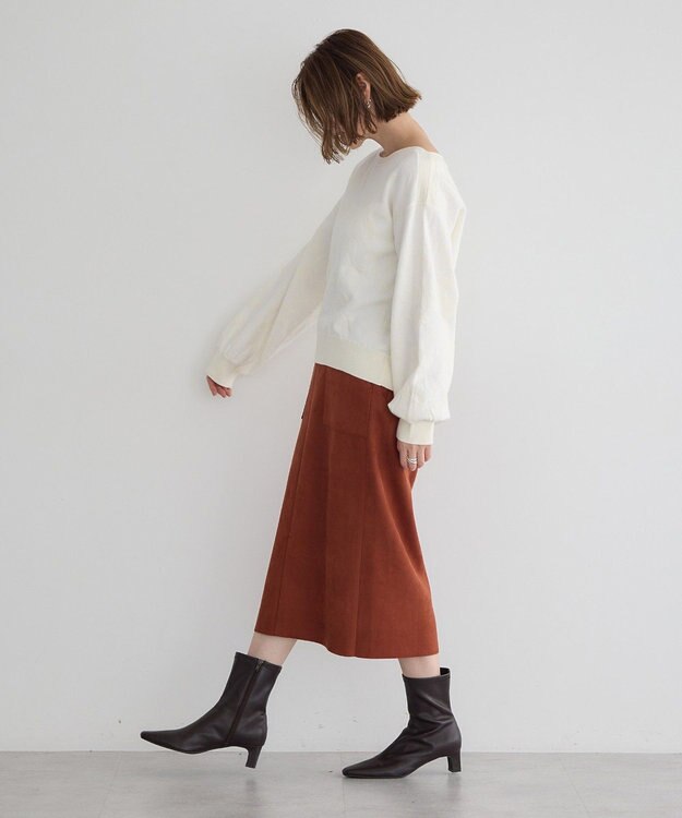 YECCA VECCA ハイウエストフェイクスエードスカート Terracotta