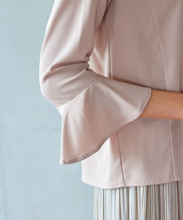 Tiaclasse 【洗える】ハートネックフレア袖ブラウス ピンク