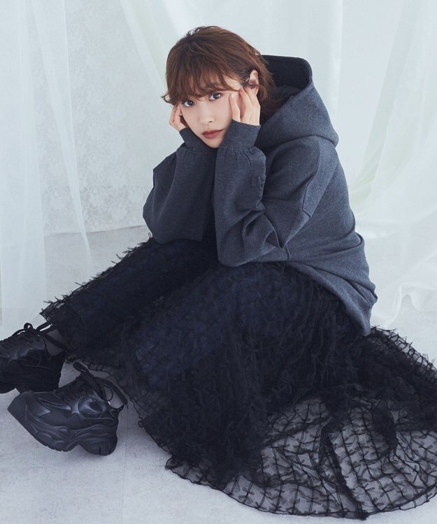 Green Parks ■高橋愛×ＧｒｅｅｎＰａｒｋｓチュールスカート Charcoal Gray