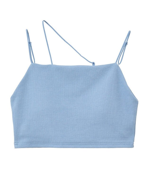 earth music&ecology アシメショルダーショートキャミソール Blue