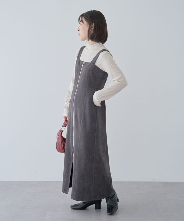 Green Parks ・ＥＬＥＮＣＡＲＥ　ＤＵＥ　スエードポンチジャンスカ Gray Beige