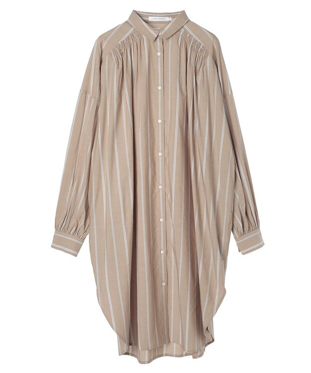 AMERICAN HOLIC バックギャザーシャツワンピース Stripe