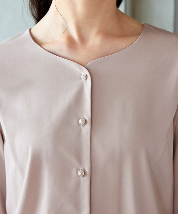 Tiaclasse 【洗える】ハートネックフレア袖ブラウス ピンク