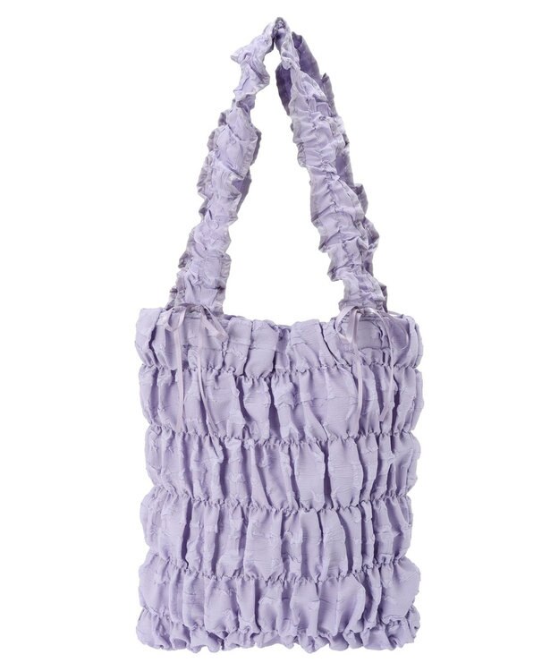 Green Parks ・ＱＵＯＮギャザーキルティングリボントートバッグ Lavender