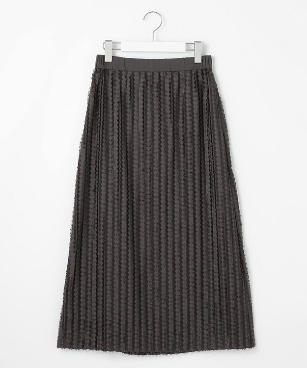 自由区 【セットアップ対応・洗える】フリンジジャガード スカート アッシュ