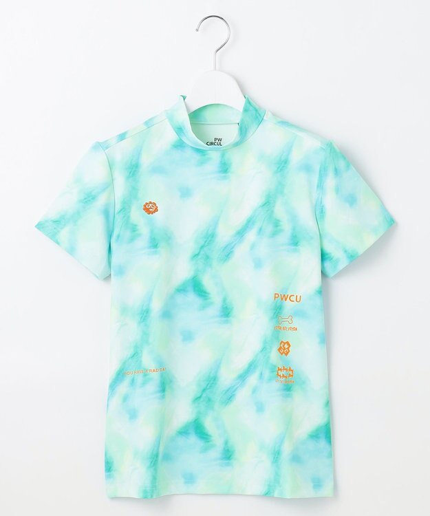 PW CIRCULUS 【吸水速乾  / UV遮蔽率99.5%  UVカット / ストレッチ】【WOMEN】タイダイ柄モックネックT ゴルフウェア レディース ブルー系5