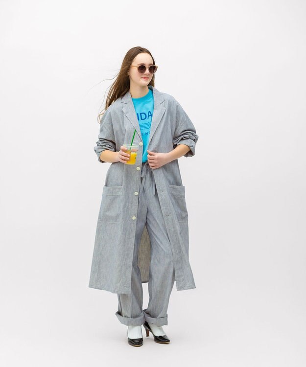 LENO LIGHT HICKORY ATERIER COAT《UNISEX》/ ヒッコリーアトリエコート WHITE STRIPE