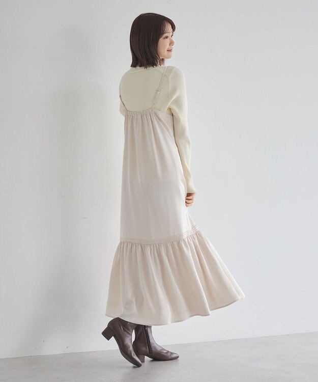 earth music&ecology アソートサテンキャミワンピース エクリュ