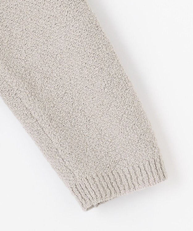 自由区 【XSサイズ～/洗える】テクスチャーコットンブレンド ニットアウター ライトグレー系