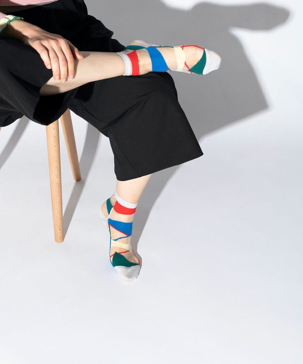TRICOTE LINE PATCH SOCKS / ラインパッチソックス 90WHITE