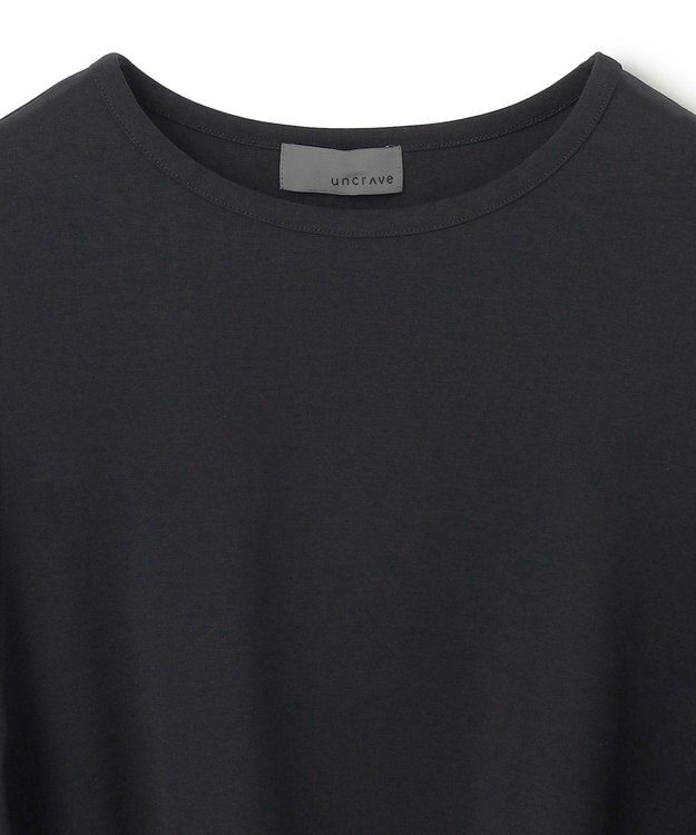 uncrave ダブルフェイスジャージー ハンカチスリーブトップス ブラック