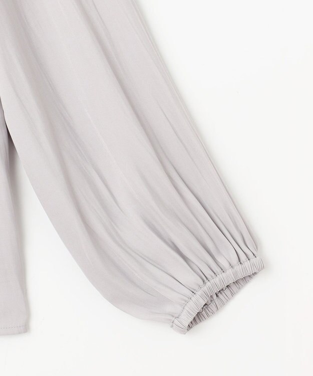 ANY 【洗濯機可能】とろみギャザーブラウス グレージュ