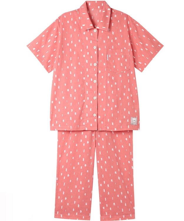 ワコール／睡眠科学 パジャマ 5分袖 半袖 8分丈 綿100%(本体) 【SOU・SOU（R）】 レディース YDT162 睡眠科学／ワコール ロマンピンク