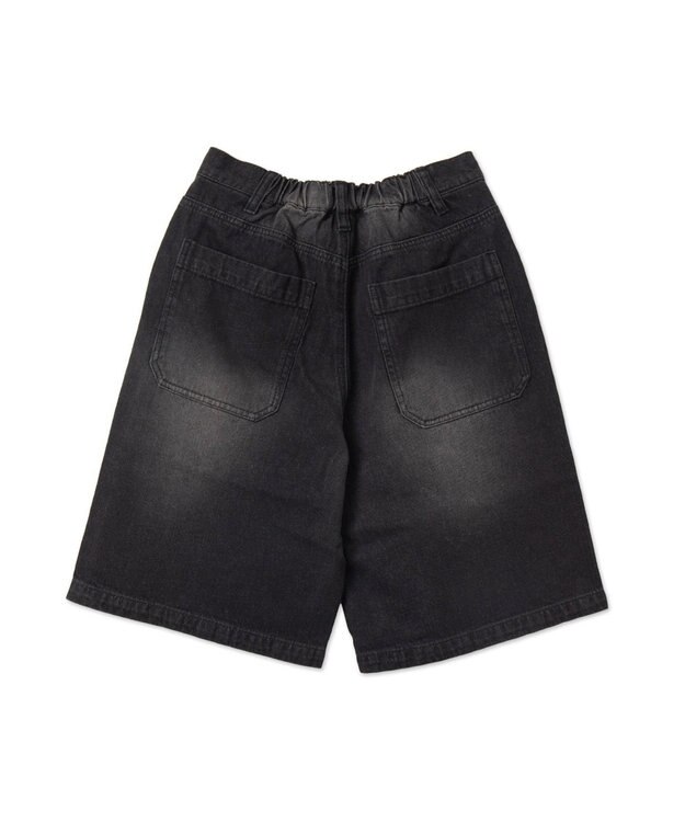 WEGO 【新色追加】ヴィンテージウォッシュデニムハーフパンツ ブラック