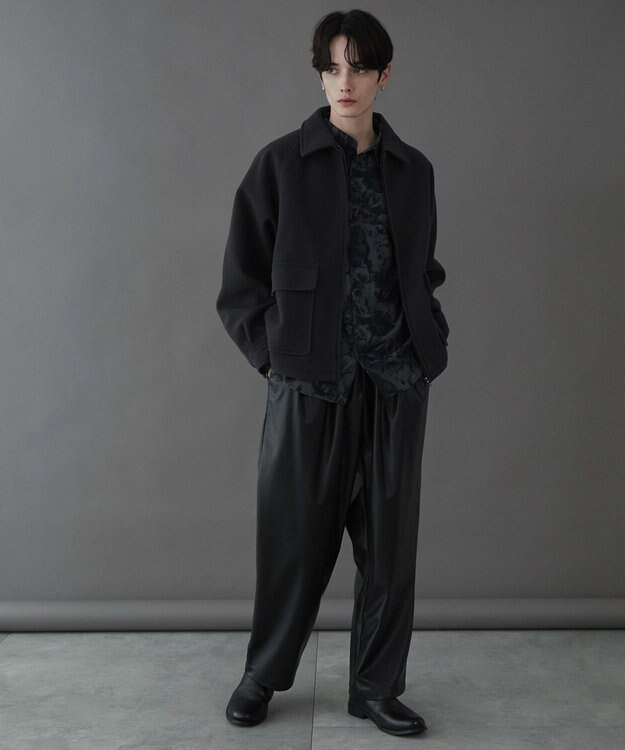 WEGO 【ユニセックス着用ITEM】メルトンショートZIPブルゾン ブラック