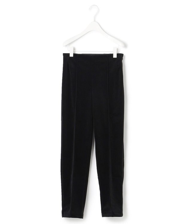 ICB 【洗える】 コーデュロイ テーパードパンツ ブラック系