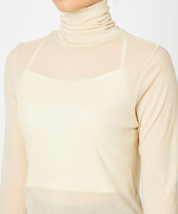 NAVE 【Nave・洗える】ツイストシアー タートルネックプルオーバー ライトイエロー系