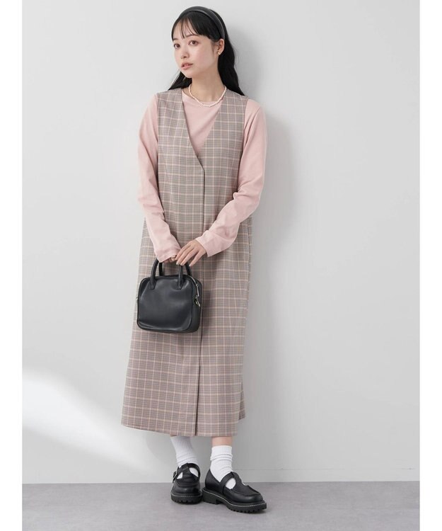 earth music&ecology フロントジップジャンスカ Glen Check