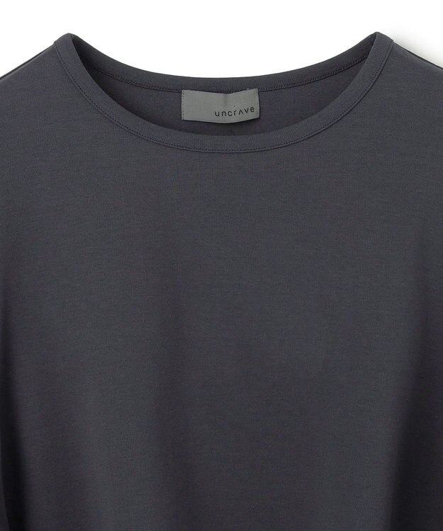 uncrave ダブルフェイスジャージー ハンカチスリーブトップス スレート