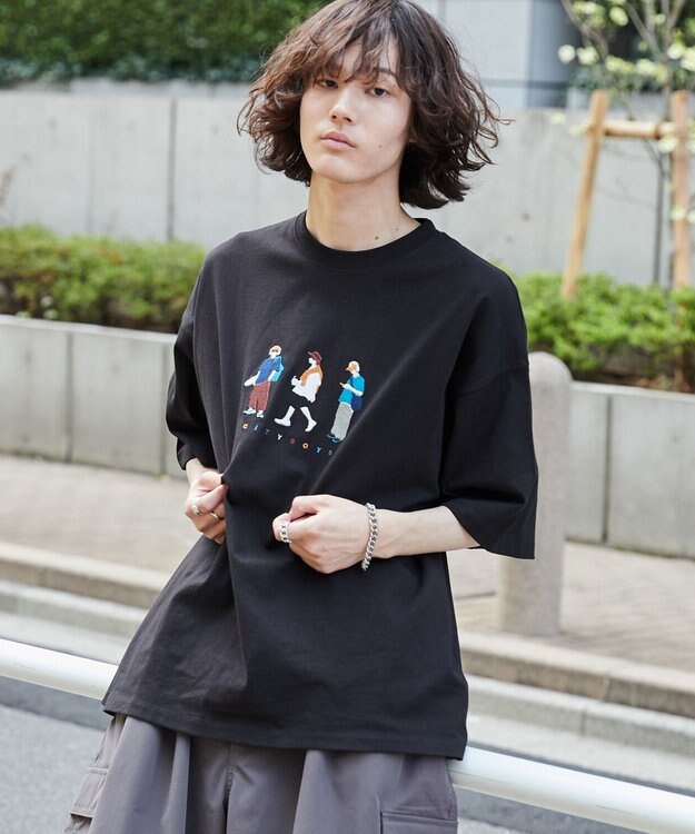 WEGO 【ユニセックス着用ITEM/綿100%/MLサイズ展開】CITY　BOYS　T（S） ブラック