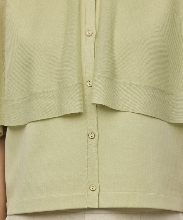 GRACE CONTINENTAL シアーケープニットカーディガン ライトグリーン