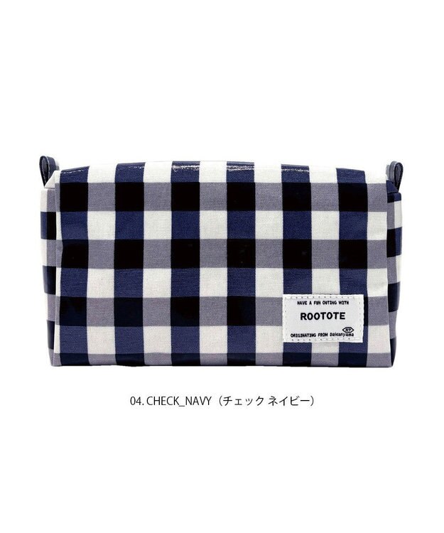 ROOTOTE 1031【ポーチ】WR.ポーチ.ラミネート-Q 04：チェック・ネイビー