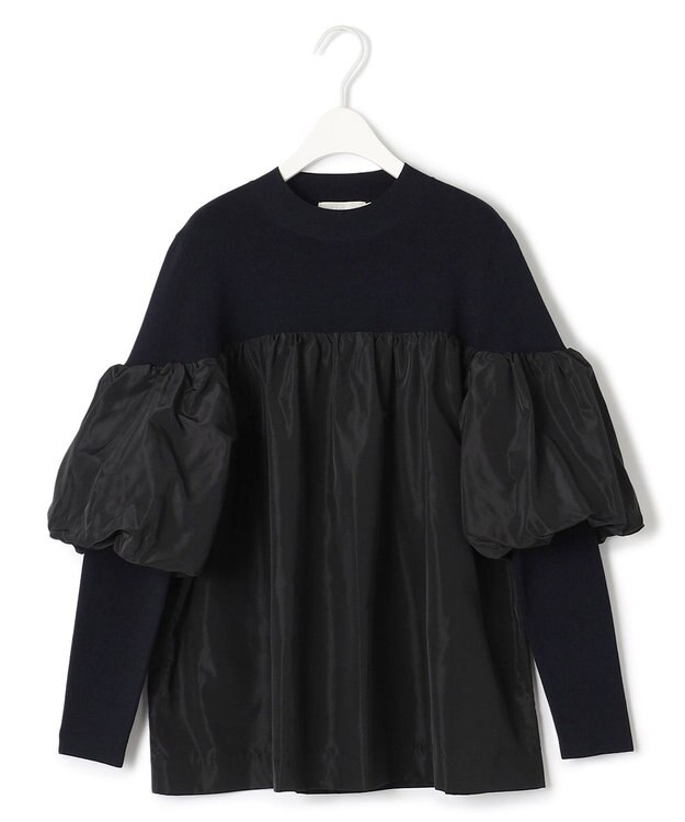 ICB L 【CLASSY.1月号掲載・洗える】VIS/PEスムース レイヤードデザインニット ネイビー系