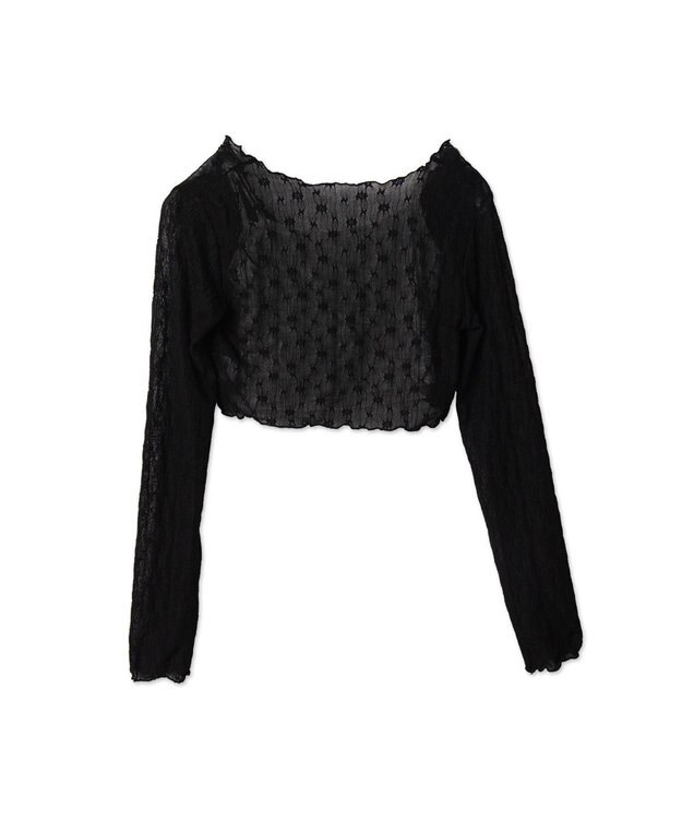 WEGO 【２点セット】アンサンブルレースカーデ ブラック