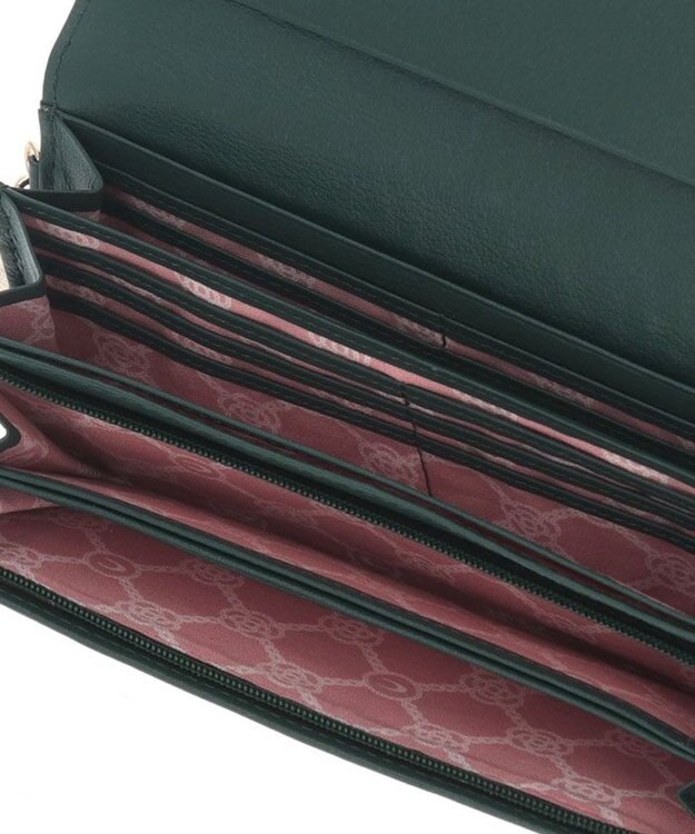 CLATHAS ワッフル　フラップ長財布 グリーン