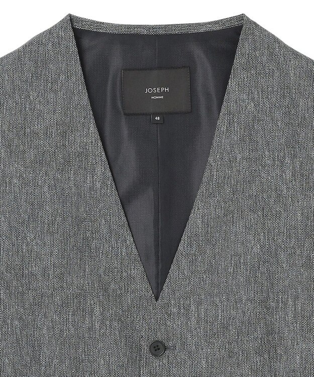 JOSEPH HOMME 新柄【洗える/ストレッチ/シワになりにくい/セットアップ対応可】クールドッツストレッチ ジレ ライトグレー系