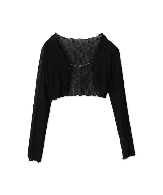 WEGO 【２点セット】アンサンブルレースカーデ ブラック