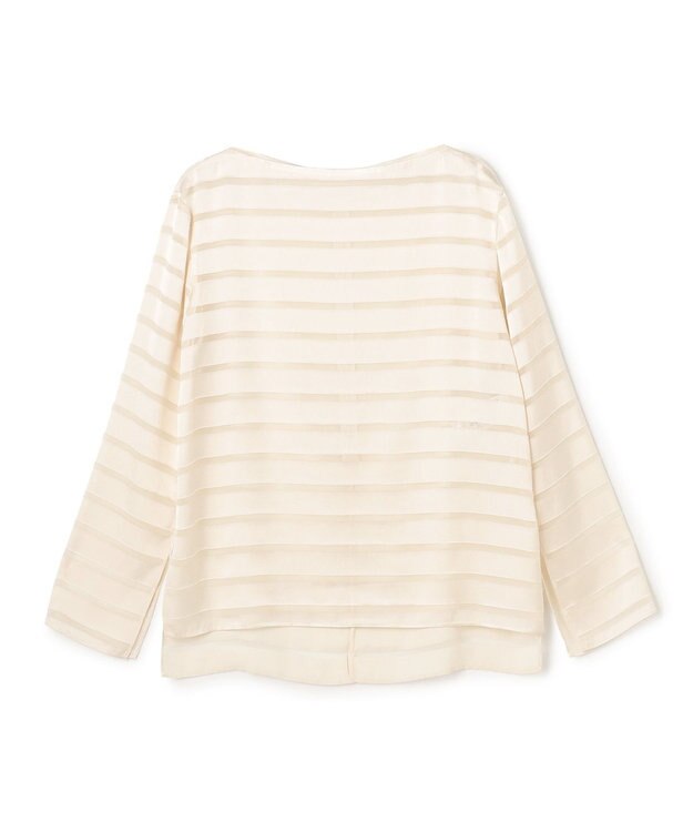 BEIGE， HAUYNITE / ボーダーシアー ボートネックブラウス Ecru
