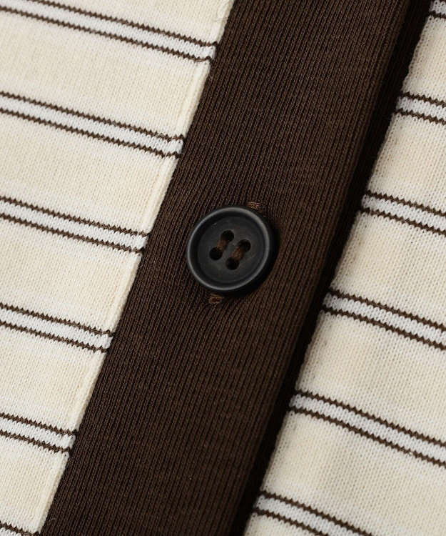 CRAFT STANDARD BOUTIQUE ポロ衿ボーダーワンピース Ivory