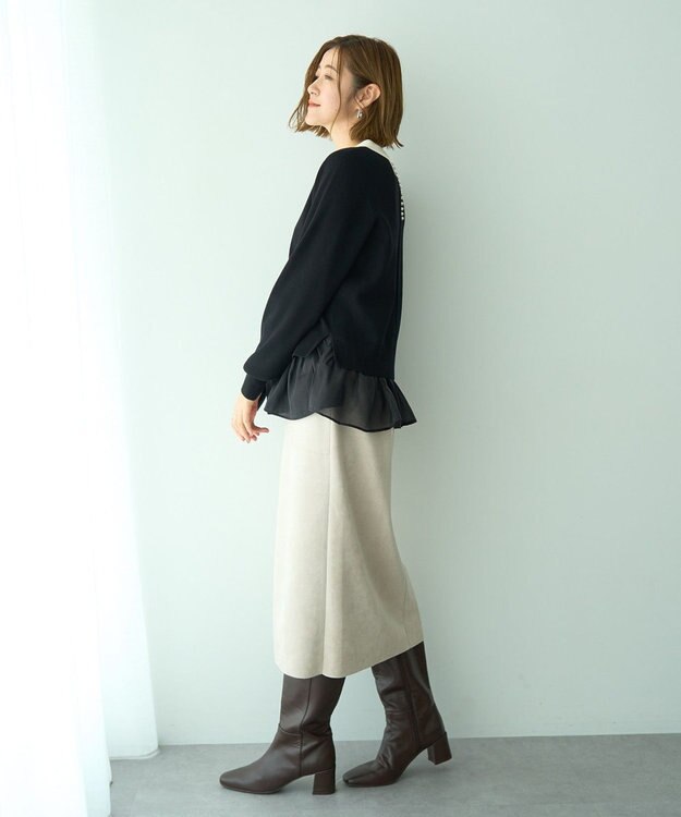 YECCA VECCA ハイウエストフェイクスエードスカート Light Beige